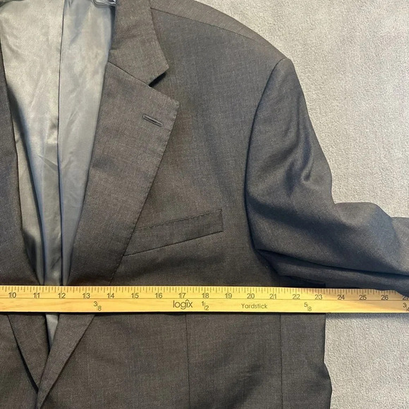 Peter Millar Blazer 100% Wool Mens 46L Sports Coat Suit Jacket Solid Gray Golf - Picture 5 of 12